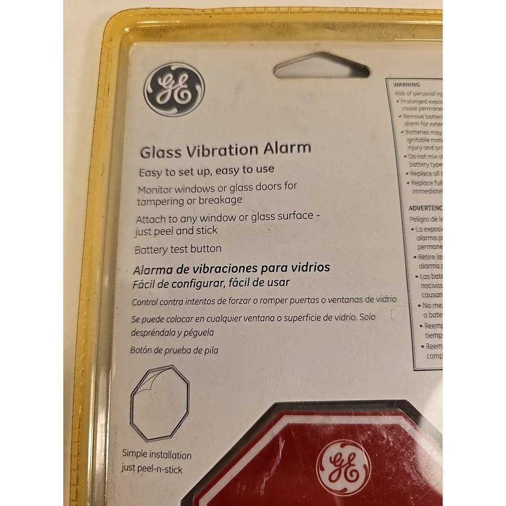 GE PERSONAL SECURITY GLASS‎ VIBRATION ALARM MODEL 45413 NEW WITH BATTERIES